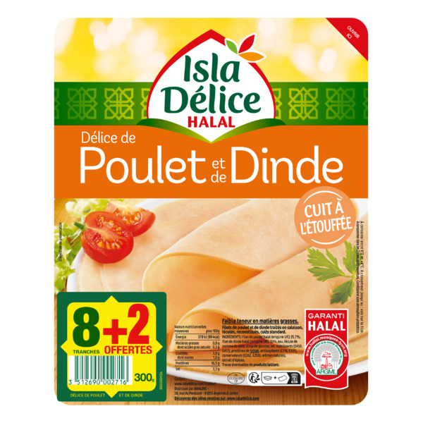 Photo Délice de poulet 8 tranches + 2 tranches offertes