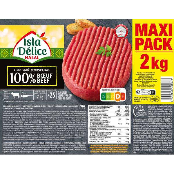 25 Steaks Hachés 100% boeuf 2kg